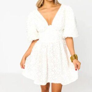 Buddy Love Bonnie Equinox White Star Lace Mini Dress NWT